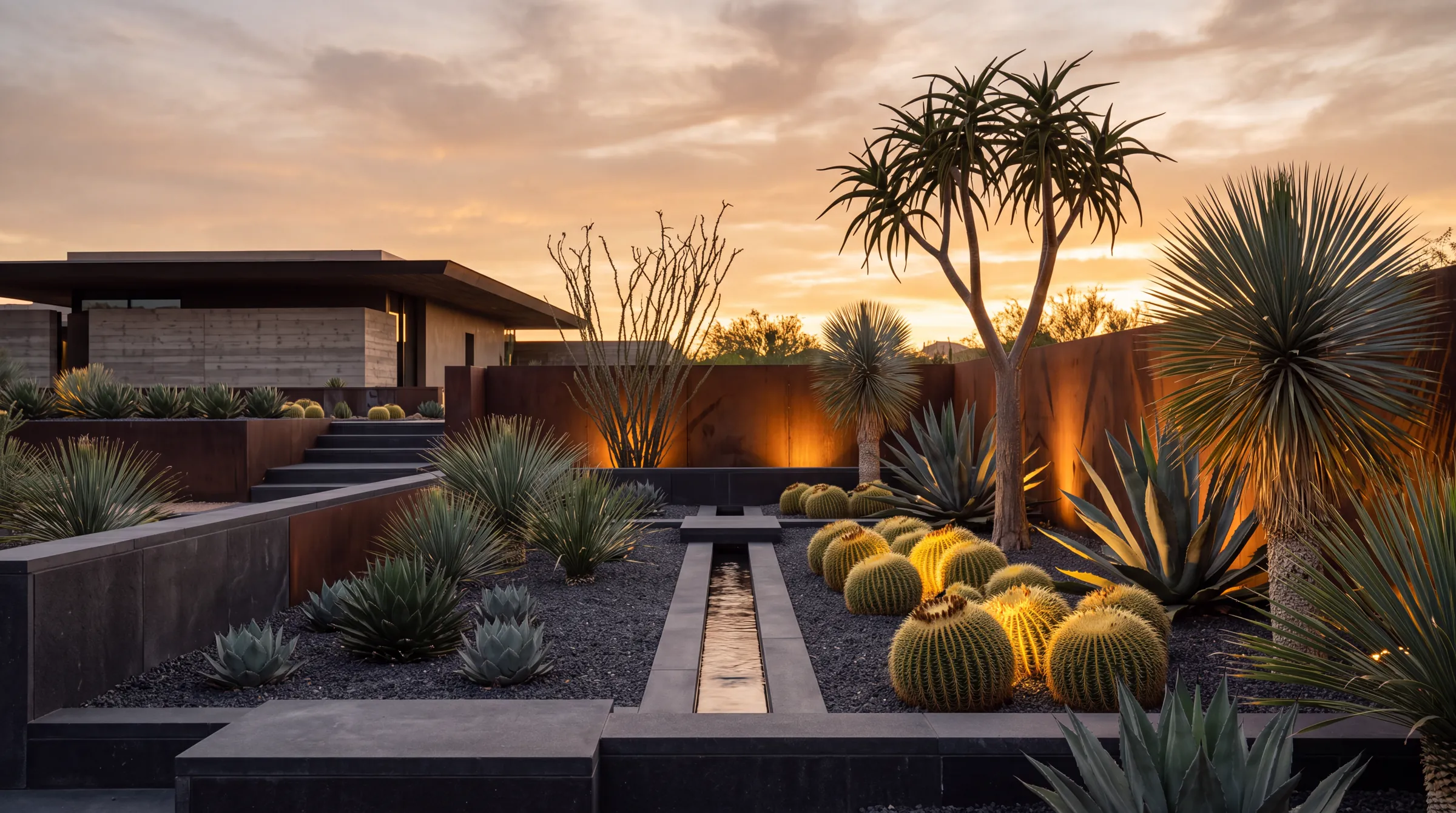 Nocturne — sculptural succulent garden